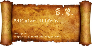Bügler Milán névjegykártya
